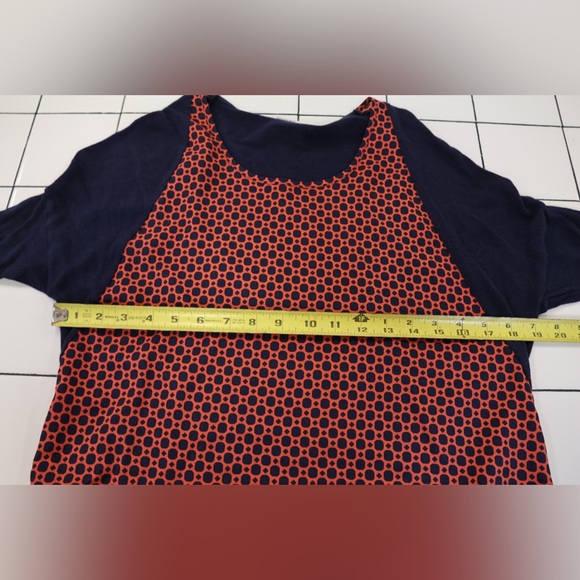 Anthropologie Yellow Bird Hi Low Top Shirt sz S Red Blue Tunic - Picture 3 of 8